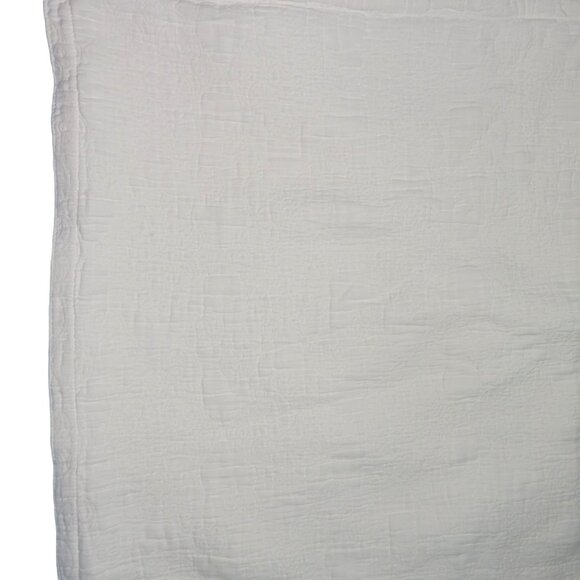 Eileen Fisher Matelassé Pillow Sham White Organic Cotton 1 One Standard Size - Picture 14 of 16